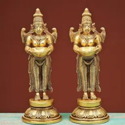 Ekaa Handicrafts Brass Deep Lakshmi (Set of 2)-picture-38