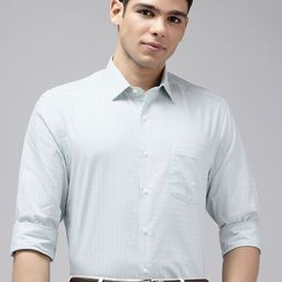 Arrow Manhattan Slim Fit Self Design Textured Checked Pure Cotton Formal Shirt-image-59