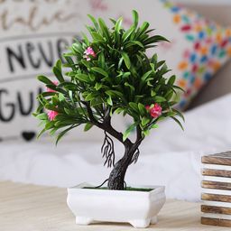 FOLIYAJ White & Green Artificial Plant With Pot-36