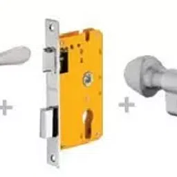 Dorset 70 mm Lever Handle Lock Set With Knob and Key Cylinder Stainless Steel ML LY image 1