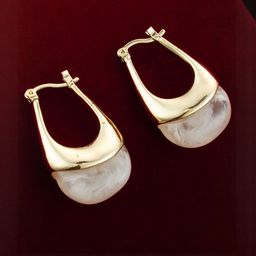 DressBerry Gold Plated Contemporary Hoop Earrings-picture-8