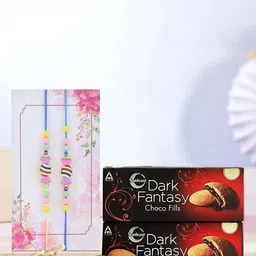 Ascension Kids Set Of 2 Beaded Rakhi with Dark Fantasy Pack & Roli Tilak Gift Set-image-2
