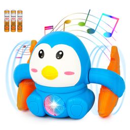 Fiddlerz Battery Operated Tumbling Penguin Musical Toy With Voice Control Sensor Light Music Fish Rotating Arm Sound (Color May Vary)-8