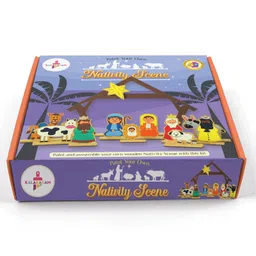 Kalakaram Wooden Nativity Scene Painting Jesus Christ Birth Scene & Assemble Wooden Nativity Painting Set - Multicolour-picture-17