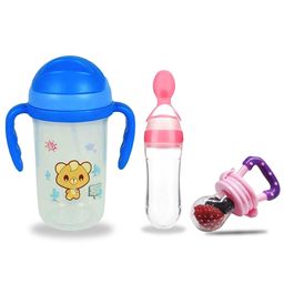Chinmay Kids Soft Straw Anti Slip Feeding Sipper with Fruit Feeder & Soother - Blue & Pink-14