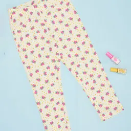 Pantaloons Junior Cotton Hearts Printed Leggings - Off White-picture-31