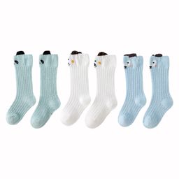 SYGA Set of 3 Cotton Knitted Socks - Blue &White &Light Blue-84