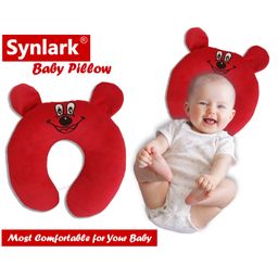 Synlark New Born Baby Soft Neck Pillow for Head Shaping - Dark Red-image-82