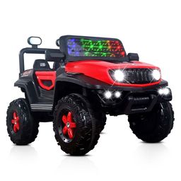 Kidsmate Power Ride Battery Operated Baby Car Jeep for Kids | Remote Control Car with RGB Lights, Music & 12V Rechargeable Battery - Red-19
