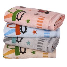 Rangoli 100% Cotton Knit Pack Of 4 Excavator Printed Towels - Multi Colour-picture-8