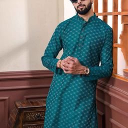 Koshin Men Woven Design Woven Design Cotton Kurta with Pyjamas-picture-22