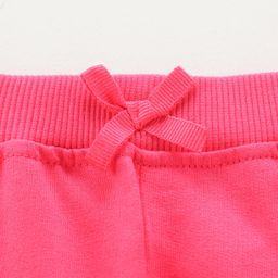 Babyhug Full Length Cotton Lounge Pants Color Block & Text Print- Fuchsia image 3