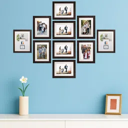 Kuber Industries Brown & Black 10 Pieces Wall Photo Frames-image-18