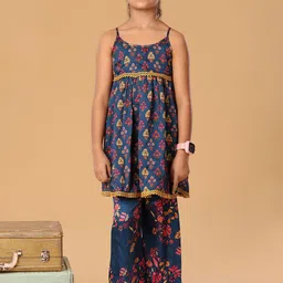 The Mini Trunk Girls Printed Regular Kurta with Palazzos-image-6