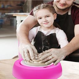 VGRASSP Complete Artistic Pottery Wheel Kit Toy Set With Adjustable Speed For Kids - Create Unique Clay Designs With Rotating Wheel Base, Crafting Tools, Brush, Paint Palette And Pottery Clay - Color May Vary image 5