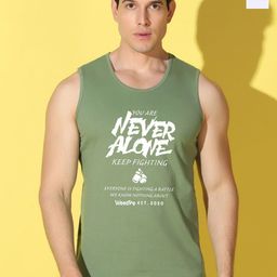 WOOSTRO Pack Of 2 Printed Ultra-Soft Gym Vests VWS26(ALONE LGTGREEN)(ALONE WHITE)-image-80