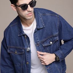 The Roadster Life Co. Oversized Trucker Pure Cotton Denim Jacket-image-96