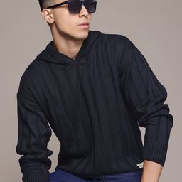 The Roadster Lifestyle Co. Men Ribbed Acrylic Pullover-picture-16