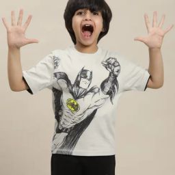 Kidsville Batman Printed Regular Fit Grey T-Shirt For Boys-image-107