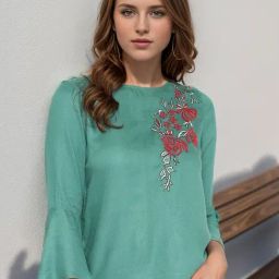 Rare Green Embroidered Top-image-8