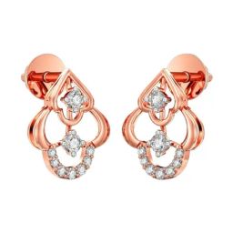 Joyalukkas 18k (750) Purity Rose Gold Old World Bloom Diamond Earrings-image-59
