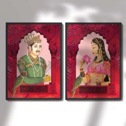 Art Street Black Engineered Wood Embossed Laminated Wall Prints Miniature Art - Set of 2-11