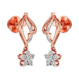 Joyalukkas 18k (750) Purity Rose Gold Petal Serenity Diamond Earrings-image-10