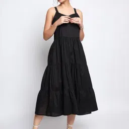 BRINNS Black Fit & Flare Dress-image-91