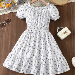 Miss & Chief Girls Floral Printed Fit & Flare Midi Dress-picture-36