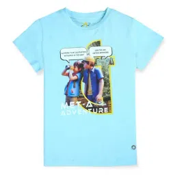 Gini & Jony Kids Blue Digital Print Top-image-72