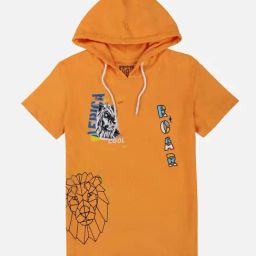 Gini & Jony Boys Orange Digital Print T-Shirt-image-20