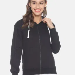 Campus Sutra Black Full Sleeves Hooded Sweatshirt-image-66