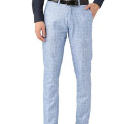 Sojanya Blue & Off White Checks Trousers-image-26