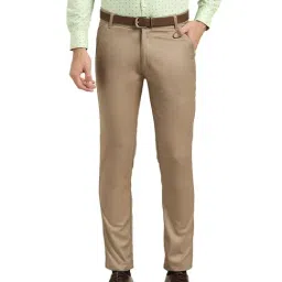 Sojanya Khaki Regular Slim Fit Trousers-image-88