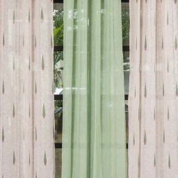 Urban Space Pinewood & Mint Green Polyester Sheer Long Door Curtains - Set of 3-image-89