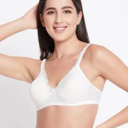 Clovia White Floral Print T-Shirt Bra-image-85