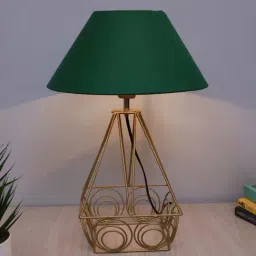 Homesake Modern Farmhouse Green & Antique Gold Metal Table Lamp with Bulb - Set of 1-23