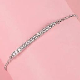 Clara 92.5 Sterling Silver Bar Bracelet for Women-image-32