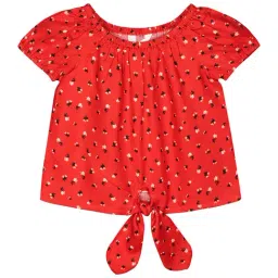 Budding Bees Kids Red Printed Top-picture-22