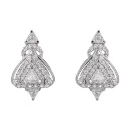 CKC 18k Gold & Diamond Earrings with White Rhodium Polish for Women-image-83