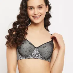 Clovia Black Printed Full Coverage Non-Wired T-Shirt Bra-picture-39