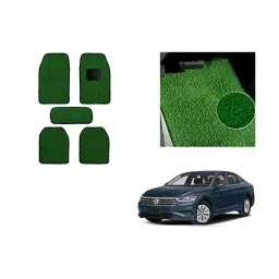 Auto Pearl Heavy Duty Anti Slip Noodle Nomad Style Car Floor Mats Set of 5 Green for Jazz 2015-image-69