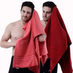 Dollar Pink & Carmine 400 GSM 100% Cotton Bath Towels - Set of 2-image-43