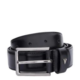 The Vertical Black Leather Formal Belt for Men-30