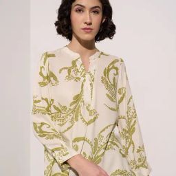 Akkriti By Pantaloons Green Regular Fit Printed Tunic-image-67
