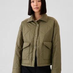 GAP Olive Relaxed Fit Solid Jacket-image-44