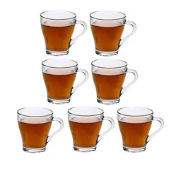 Somil Clear Glass Coffee & Tea Cup / Mug (240 Ml), Enjoy Your Drink in Style, 8.3 X 10.3 X 9.5 Cm, Pack of 7-image-54