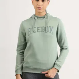 Reebok Green Regular Fit Logo Printed Hoodie-picture-48