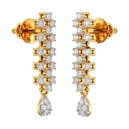 Joyalukkas 18k (750) Purity Yellow Gold Shimmering Diamond Cluster Earrings-image-60