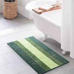 OBSESSIONS Green Polyester Anti Skid Bath Mat (Small)-picture-7